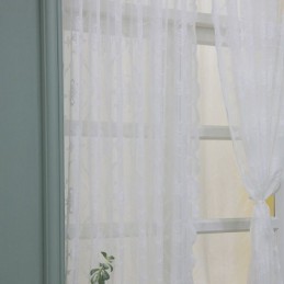 Λευκές Διαφανείς Κουρτίνες Παραθύρων, Κουρτίνες Φυτών Voile Για Σαλόνι, Υπνοδωμάτιο