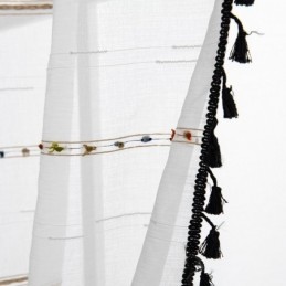 Nordic Sheer Curtains Με Ριγέ Μοτίβο Σε Ημι-Βουάλ Χρώμα