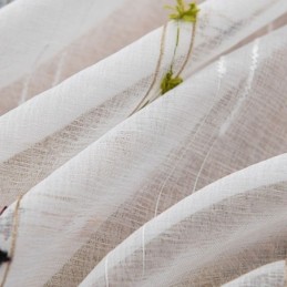 Nordic Sheer Curtains Με Ριγέ Μοτίβο Σε Ημι-Βουάλ Χρώμα