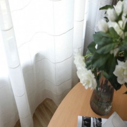 Μινιμαλιστική Διαφανής Κουρτίνα Κατά Παραγγελία, Μεγάλη Πλέγμα Ζακάρ Βουάλ, Σαλόνι Ένα