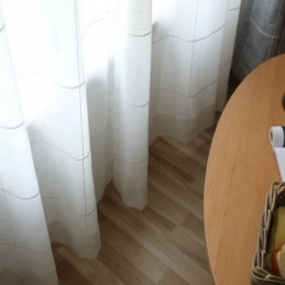 Μινιμαλιστική Διαφανής Κουρτίνα Κατά Παραγγελία, Μεγάλη Πλέγμα Ζακάρ Βουάλ, Σαλόνι Ένα