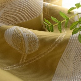 Διαφανής Κουρτίνα Mordern Voile Με Φύλλα, Κατασκευασμένη Κατά Παραγγελία, Για Υπνοδωμάτιο Και Σαλόνι