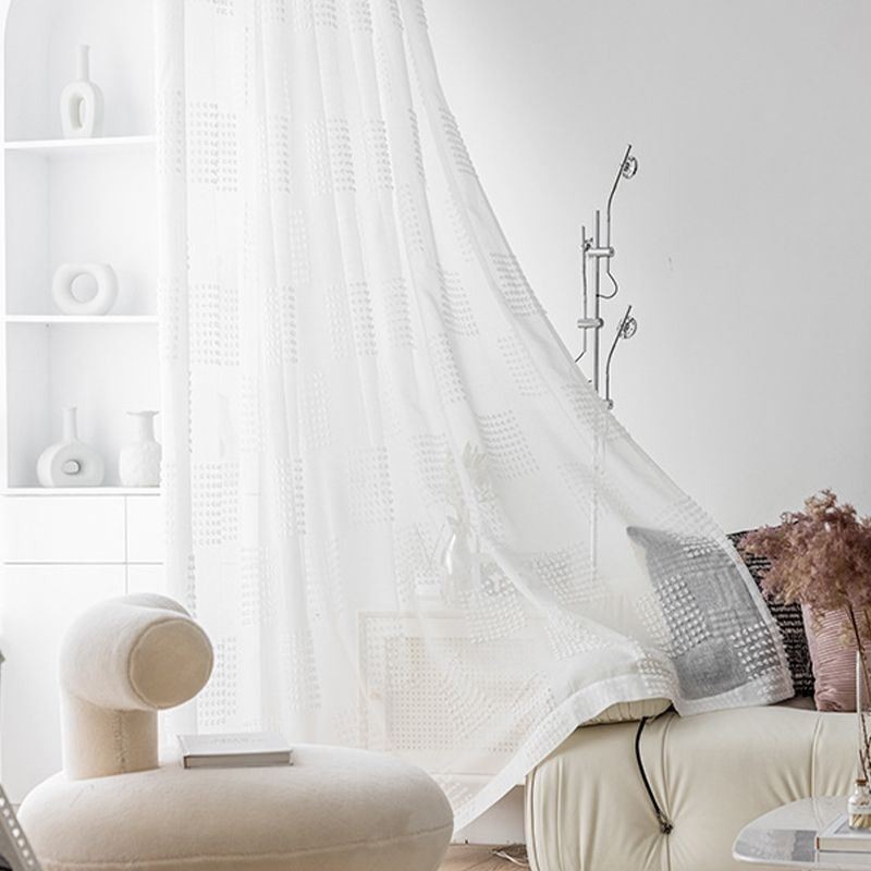 Nordic Sheer Curtain Κουρτίνα Κατά Παραγγελία Από Ανάγλυφο Τούλι Για Σαλόνι, Υπνοδωμάτιο