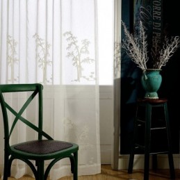 Κλασική Διαφανής Κουρτίνα Κατά Παραγγελία, Κουρτίνες Από Μπαμπού Και Κεντημένο Τούλι Για Σαλόνι