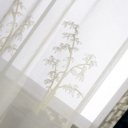 Κλασική Διαφανής Κουρτίνα Κατά Παραγγελία, Κουρτίνες Από Μπαμπού Και Κεντημένο Τούλι Για Σαλόνι