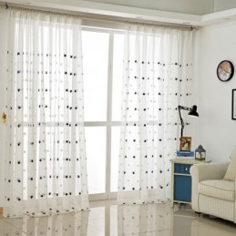 Διαφανής Κουρτίνα Βουάλ Με Κέντημα Αστεριών, Κατά Παραγγελία, Πάνελ Κουρτινών, Σαλόνι, Υπνοδωμάτιο, Γυάλινη Πόρτα, Παράθυρο