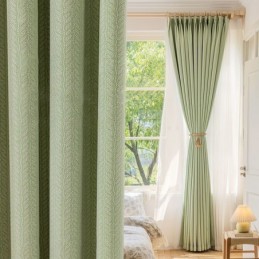 Κουρτίνες Jacquard Με Φύλλα, Συσκότιση Για Σαλόνι