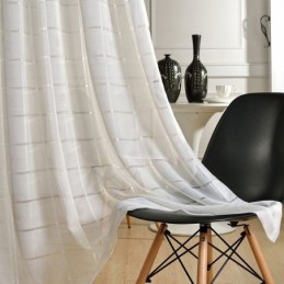 Γεωμετρική Κουρτίνα Ζακάρ Κατά Παραγγελία, Πολυτελές Τούλι, Σαλόνι, Υπνοδωμάτιο