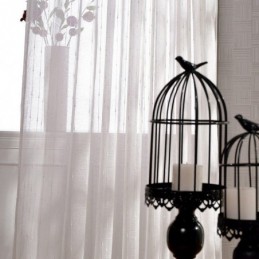Ευρωπαϊκές Κεντημένες Διαφανείς Κουρτίνες Με Διαφανές Βουάλ Παράθυρο Για Σαλόνι