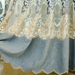 Ευρωπαϊκό Στυλ Κουρτίνα Κατά Παραγγελία Απλές Κεντημένες Κουρτίνες Για Σαλόνι/Υπνοδωμάτιο