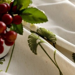 Μοντέρνα Κουρτίνα Κατά Παραγγελία Κουρτίνα Βαμβάκι Λινό Κέντημα Fresh Leaf