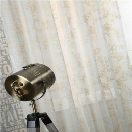 Απλή Διαφανής Κουρτίνα Κατά Παραγγελία Με Κέντημα Λουλουδιών Σε Σχήμα Αφηρημένου Παραθύρου