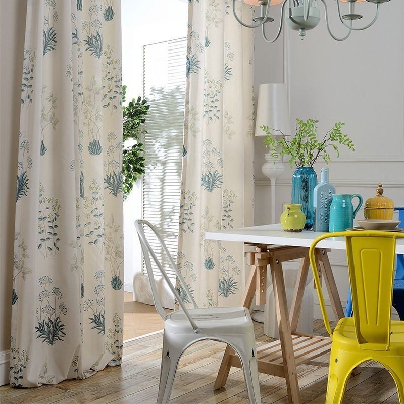 Nordic Curtain Κουρτίνα Κατά Παραγγελία Κουρτίνα Από Βαμβάκι, Τυπωμένα Φυτά