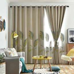 Nordic Κουρτίνα Κατά Παραγγελία Με Σχέδιο Φύλλου Κουρτίνας Από Πολυεστέρα