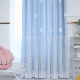 Κουρτίνες Sweet Cloud Σε Μπλε Χρώμα, Ημισυσκότισης Για Κορίτσια