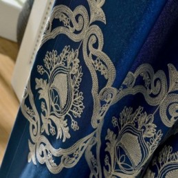 Σκανδιναβική Απλή Κουρτίνα Κατά Παραγγελία, Μπλε Ύφασμα Για Κέντημα Σαλονιού Και Μελέτη