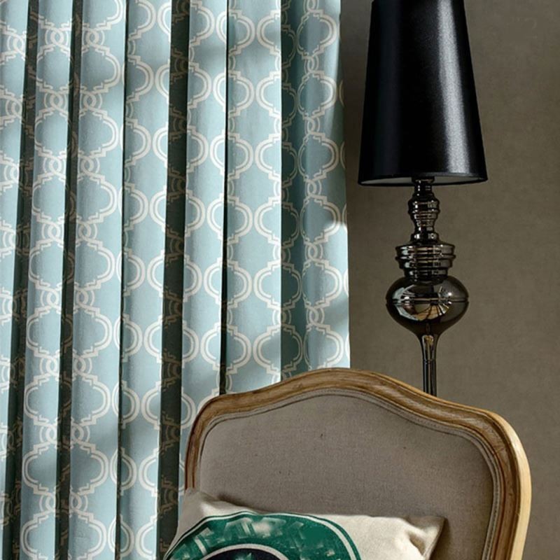 Nordic Simple Curtain Κουρτίνα Κατά Παραγγελία Γεωμετρικό Τυπωμένο Ύφασμα Προστασίας Περιβάλλοντος Από Βαμβάκι