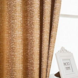 Αμερικάνικη Κουρτίνα Αφηρημένου Στυλ, Κατασκευασμένη Κατά Παραγγελία, Καφέ Γεωμετρικό Σχέδιο, Ύφασμα Συσκότισης Σενίλ Ζαρκάρ