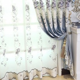Μοντέρνες Κουρτίνες Από Τούλι Με Λουλούδια Για Σαλόνι, Υπνοδωμάτιο