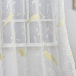 Κεντημένη Διαφανής Κουρτίνα Από Τούλι, Κατασκευασμένη Κατά Παραγγελία, Κουρτίνες Με Σχέδιο Πουλιών Για Σαλόνι/Υπνοδωμάτιο