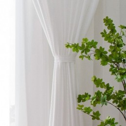 Λευκές Ημιδιαφανείς Κουρτίνες Σε Σκανδιναβικό Στιλ Ζακάρ Κουρτίνες Για Σαλόνι/Υπνοδωμάτιο
