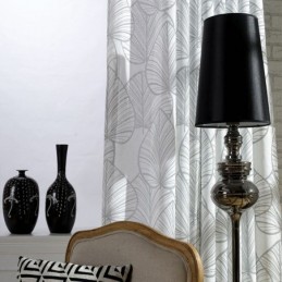 Κουρτίνα Με Τυπωμένα Φύλλα, Κατά Παραγγελία, Διαφανής Τούλι Για Σαλόνι/Υπνοδωμάτιο