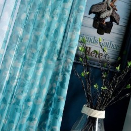 Ημιδιαφανείς Κουρτίνες Με Εκτύπωση Φύλλων Για Σαλόνι/Υπνοδωμάτιο