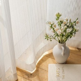 Κουρτίνες Από Τούλι Με Ψαροκόκαλο Για Σαλόνι, Υπνοδωμάτιο