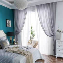 Πολυτελείς Κουρτίνες Παραθύρου Από Τούλι Σε Μονόχρωμο Χρώμα Για Σαλόνι/Υπνοδωμάτιο