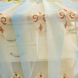 Ευρωπαϊκές Κεντημένες Κουρτίνες Παραθύρου Τούλι Για Σαλόνι, Υπνοδωμάτιο, Βίλα