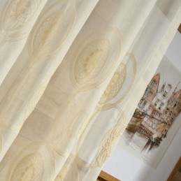 Κουρτίνες Με Κέντημα Κύκλων Για Σαλόνι, Υπνοδωμάτιο