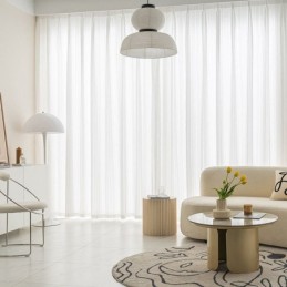 Μοντέρνες Κεντημένες Διαφανείς Κουρτίνες Βουάλ, Ριγέ Τούλινη Κουρτίνα Κατά Παραγγελία Για Σαλόνι