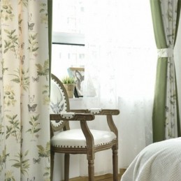 Κουρτίνες Ραφής Με Εκτύπωση Λουλουδιών Από Βαμβάκι Και Λινό Με Φυτικό Μοτίβο Για Σαλόνι