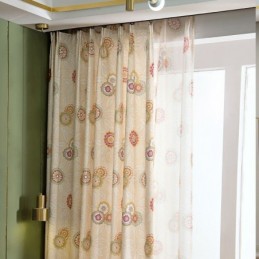 Κουρτίνα Από Βαμβάκι Και Λινό, Κατά Παραγγελία, Αμερικανικού Στιλ, Ημι-Συσκότισης Με Σχέδιο Λουλουδιών