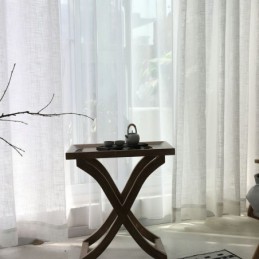 Λευκή Διαφανής Κουρτίνα Κατά Παραγγελία, Μονόχρωμη, Βουάλ Σε Ασορτί Απόχρωση, Σαλόνι, Υπνοδωμάτιο