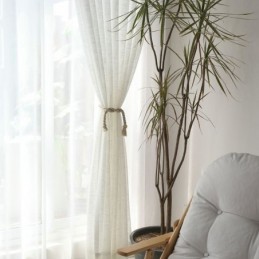 Λευκή Διαφανής Κουρτίνα Κατά Παραγγελία, Μονόχρωμη, Βουάλ Σε Ασορτί Απόχρωση, Σαλόνι, Υπνοδωμάτιο