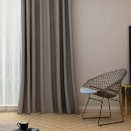 Μοντέρνα Γκρι Κουρτίνα Συσκότισης Κατά Παραγγελία, Μονόχρωμη Μεταξωτή Απομίμηση Σαλονιού/Υπνοδωματίου