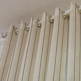 Nordic Simple Διαφανής Κουρτίνα, Κατασκευασμένη Κατά Παραγγελία, Ριγέ Ζακάρ, Προστατευτικό Για Το Περιβάλλον, Από Λινό Αναμεμειγμένο Ύφασμα
