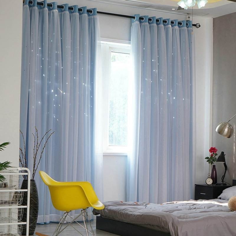 Κουρτίνες Με Αστέρια Ρομαντικό Παράθυρο Συσκότισης Για Σαλόνι/Υπνοδωμάτιο