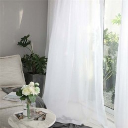 Μονόχρωμη Λευκή Διαφανής Κουρτίνα Κατά Παραγγελία, Μοντέρνα Απλή, Ύφασμα Για Γραφείο, Σαλόνι, Υπνοδωμάτιο