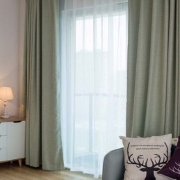 Μονόχρωμη Πράσινη Κουρτίνα Συσκότισης Κατά Παραγγελία, Μοντέρνα Απλή, Ύφασμα Σαλονιού/Υπνοδωματίου