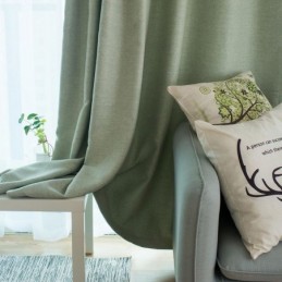 Μονόχρωμη Πράσινη Κουρτίνα Συσκότισης Κατά Παραγγελία, Μοντέρνα Απλή, Ύφασμα Σαλονιού/Υπνοδωματίου