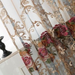 Σκανδιναβική Διαφανής Κουρτίνα Κατά Παραγγελία, Πολυτελής, Αναπνεύσιμη, Κεντημένη Κουρτίνα Σαλονιού
