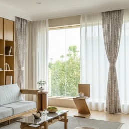 Κουρτίνες Με Τυπωμένα Φύλλα, Αμερικανικού Τύπου, Πολυεστέρας