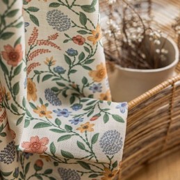Λινές Κουρτίνες Αμερικανικού Στυλ Μικρή Floral Εκτύπωση