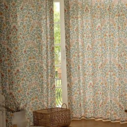Λινές Κουρτίνες Αμερικανικού Στυλ Μικρή Floral Εκτύπωση