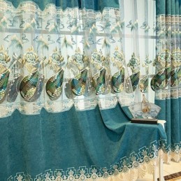 Ημι-Κουρτίνα Συσκότισης Κατά Παραγγελία, Κινέζικο Στυλ, Κέντημα Σενίλ Πίπα Για Σαλόνι, Υπνοδωμάτιο