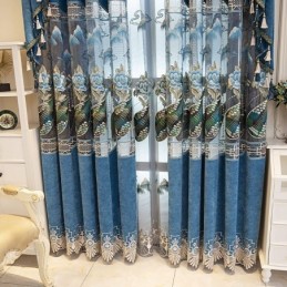 Ημι-Κουρτίνα Συσκότισης Κατά Παραγγελία, Κινέζικο Στυλ, Κέντημα Σενίλ Πίπα Για Σαλόνι, Υπνοδωμάτιο