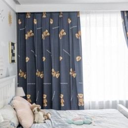 Βαμβακερή Κουρτίνα Κατά Παραγγελία, Παιδική Με Σχέδιο Αρκουδάκι