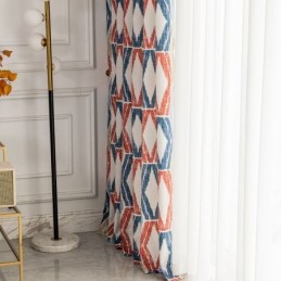 Κουρτίνα Σενίλ Κατά Παραγγελία Με Ρόμβο Και Τυπωμένο Σκανδιναβικό Στυλ, Συσκότισης